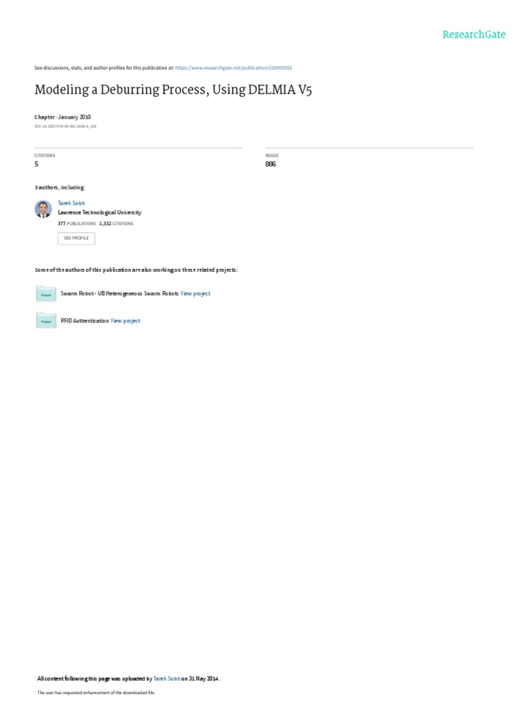 Modeling A Deburring Process Using Delmia V5 January 2010 Pdf