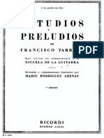 Arenas - La Escuela de La Guitarra Libro 5 - Estudios Y Preludios de Francisco Tarrega
