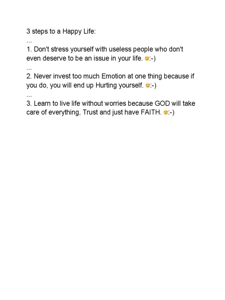 3 Steps To A Happy Life PDF