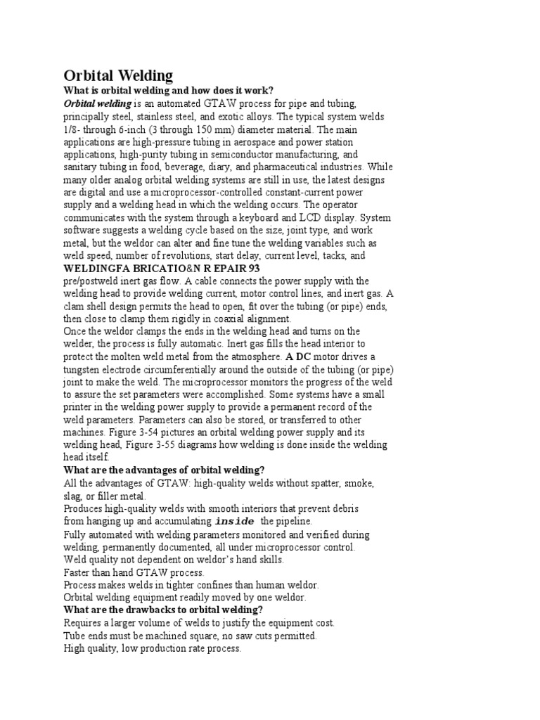 Orbital Welding | PDF | Welding | Construction