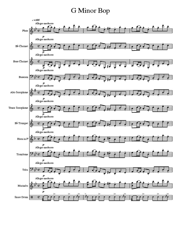 G Minor Bop-Score and Parts | PDF | Music Theory | Musical Compositions