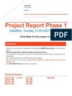 Project Report Phase 1: Deadline: Sunday 21/02/2021 at 23:59