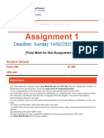 Assignment 1: Deadline: Sunday 14/02/2021 at 23:59
