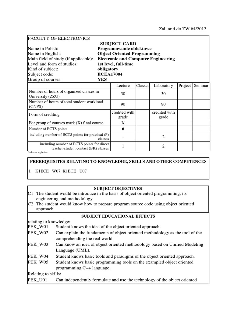Object Oriented Programming | PDF | Class (Computer Programming ...