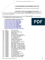 All SAP Transaction Codes With Report and Description From F to H