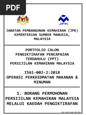 Borang Permohonan Persijilan Kemahiran Malaysia Melalui Kaedah Pengiktirafan Pdf