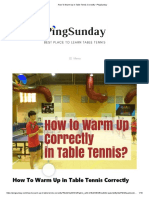 How To Warm Up in Table Tennis Correctly - PingSunday