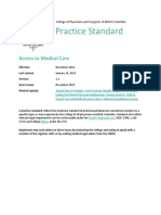 Practice Standard: Access To Medical Care