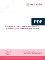 Consideraciones para La Planificación y Organización Del Trabajo de Tutoría (D)