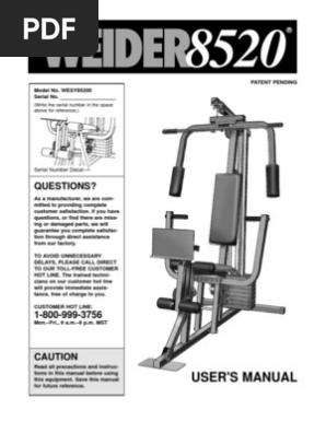 Weider 8520 Weight Machine WESY8520.0-132714 | PDF