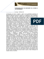 O Trabalho Da Fonoaudiologia Na Educação de Jovens e Adultos