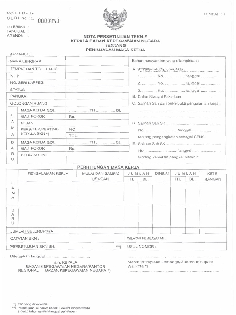 Peninjauan Masa Kerja PNS dan SK | PDF