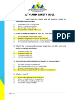 Health and Safety Quiz Answers