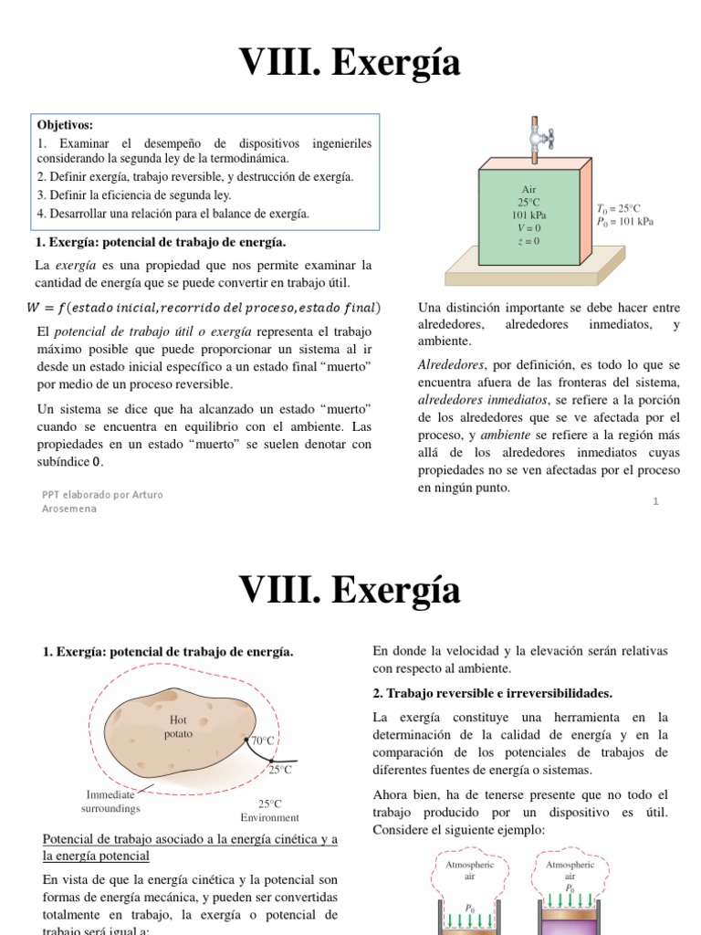 Clase 8 Exergia | PDF | Ejercicio | Entropía