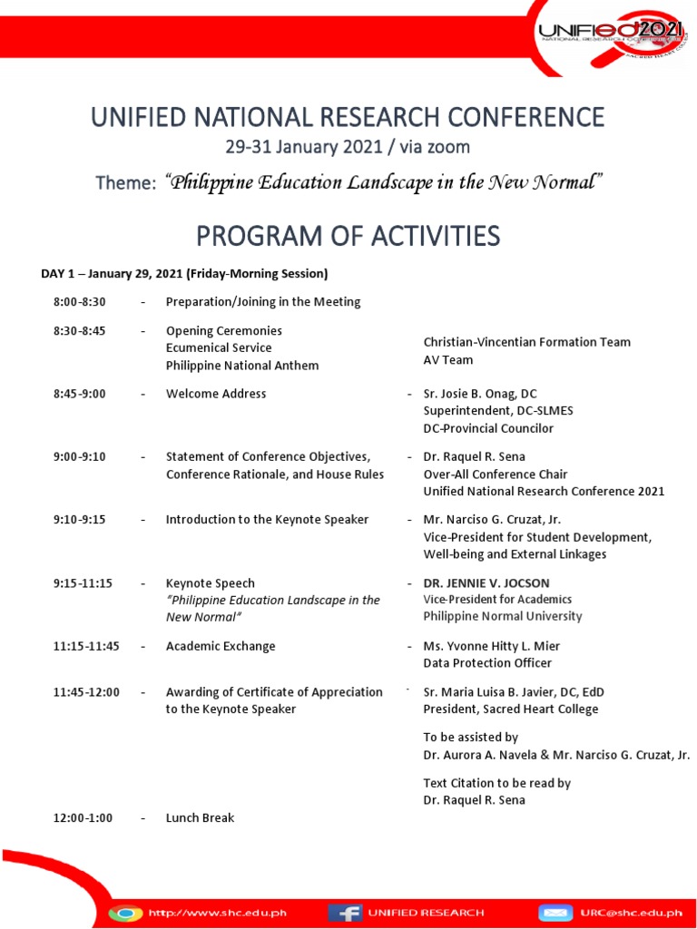 UNRC Program of Activities | PDF | Self-Improvement
