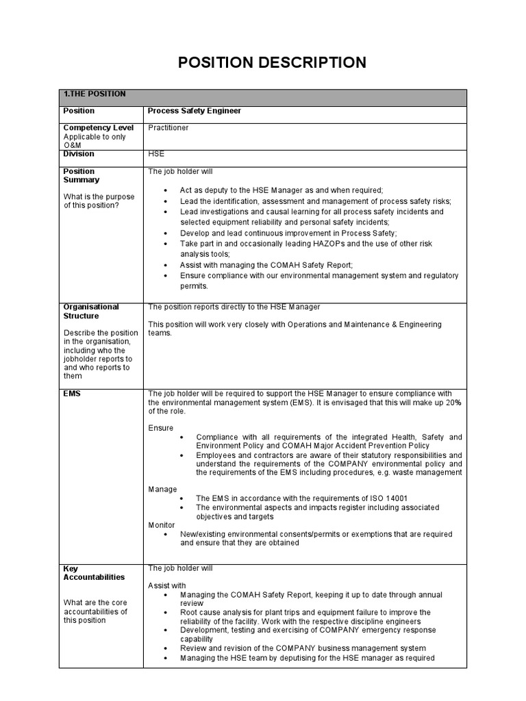 A Process of Safety Analyzing the Key Responsibilities and