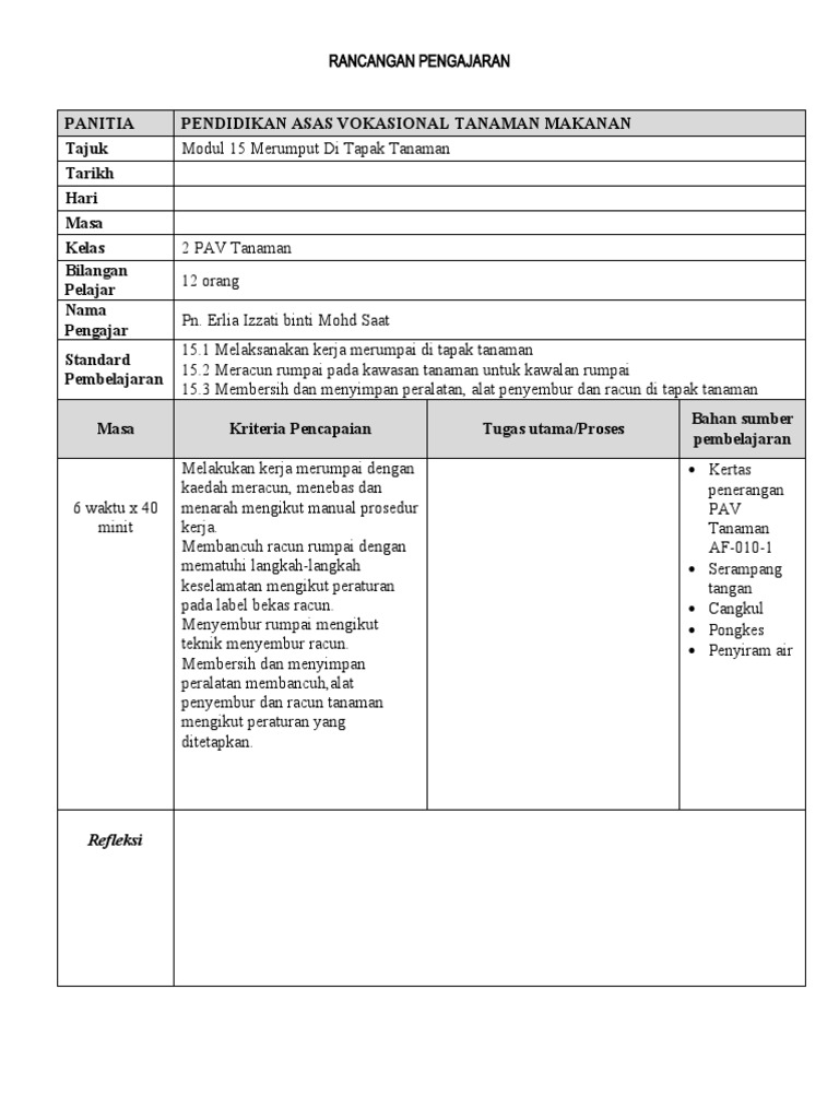 Merumput di Tapak Tanaman PAV | PDF