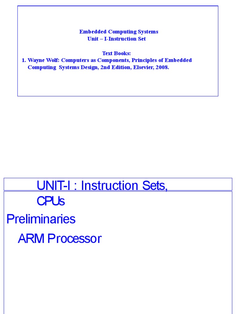 Instruction Sets in Embedded Systems | PDF | Central Processing Unit ...