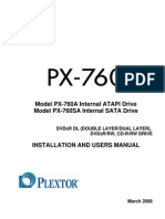 Plextor 760A Owners Manual
