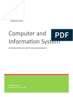 Computer and Information System: Information Security Risk Assessment