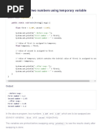 Java Program to Swap Two Numbers