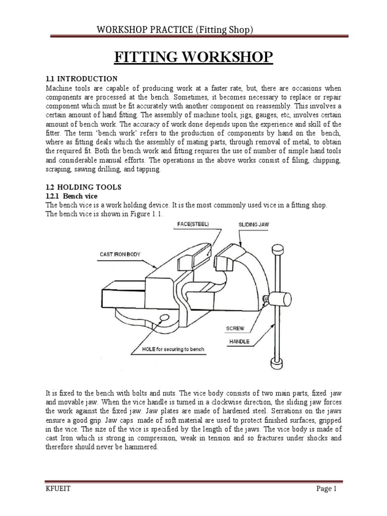 Fitting Workshop Tools and Techniques | PDF | Blade | Drill