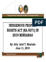 Indigenous Peoples Rights Act (Ra 8371) in 2019 Mindanao: By: Atty. Ariel T. Montaňa June 11, 2019
