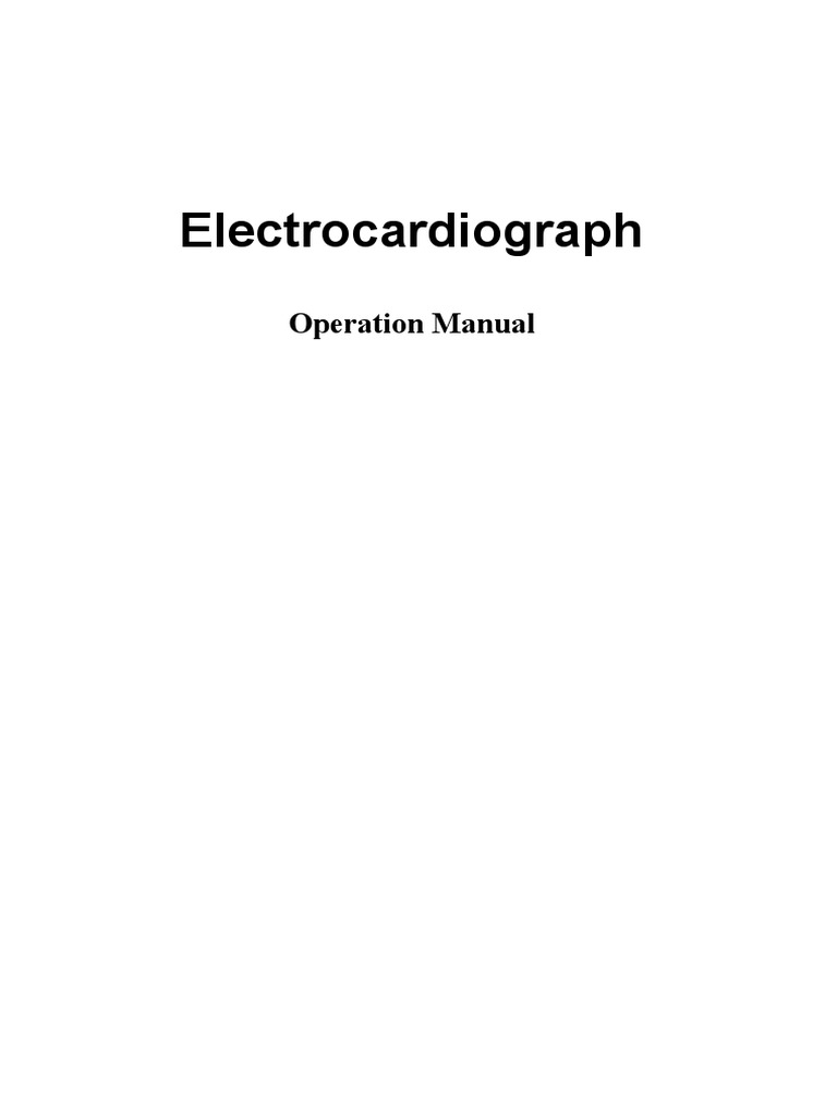 ECG Operation Manual V1.1 | PDF | Electrocardiography | Rechargeable ...