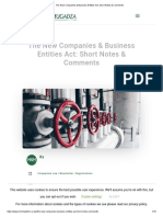 The New Companies & Business Entities Act - Short Notes & Comments