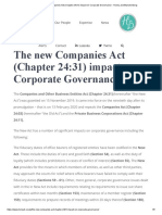 The New Companies Act (Chapter 24 - 31) Impact On Corporate Governance - Honey and Blanckenberg