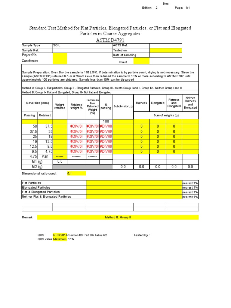 3931 Shape Flakiness Index & Elongation Index Soil PDF Nature