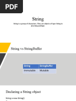 String: String Is A Group of Characters. They Are Objects of Type String in Java - Lang Package