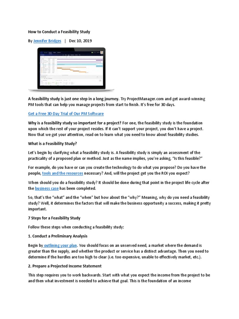 Steps to Conduct a Feasibility Study | PDF | Feasibility Study ...
