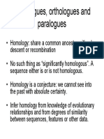 Homologues, Orthologues and Paralogues