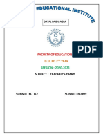 D.EL - ED 2 Year: Faculty of Education