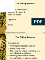 The Writing Process: Paragraph Development Lecture # 4, 5 and 6 Notes For Student Objectives Exams