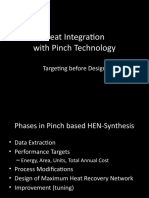 Heat Integration With Pinch Technology: Targeting Before Design