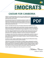 Caesar announces Canberra by-election candidacy