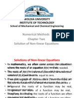 Numerical Methods Chapter Two Solution of Non-Linear Equations