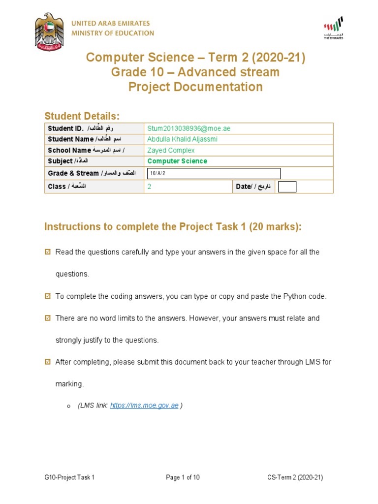 Grade 10 CS Project Guide | PDF | Computer Science | Computing