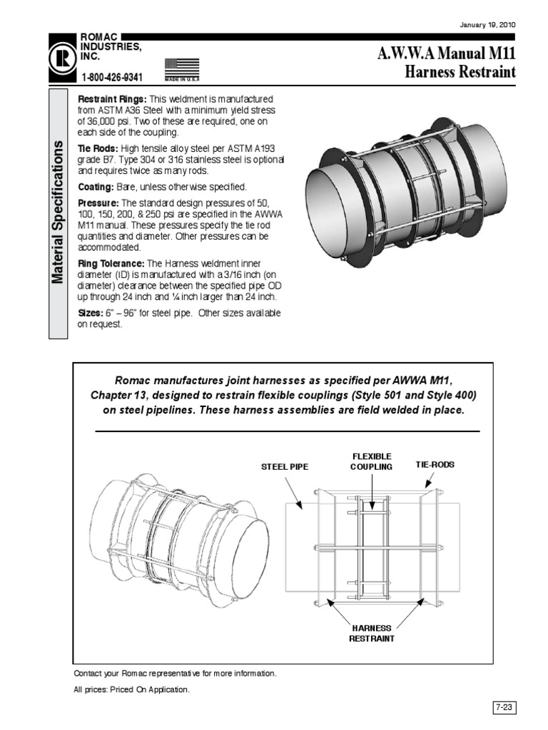 A.W.W.A Manual M11 Harness Restraint Romac Industries, Inc PDF