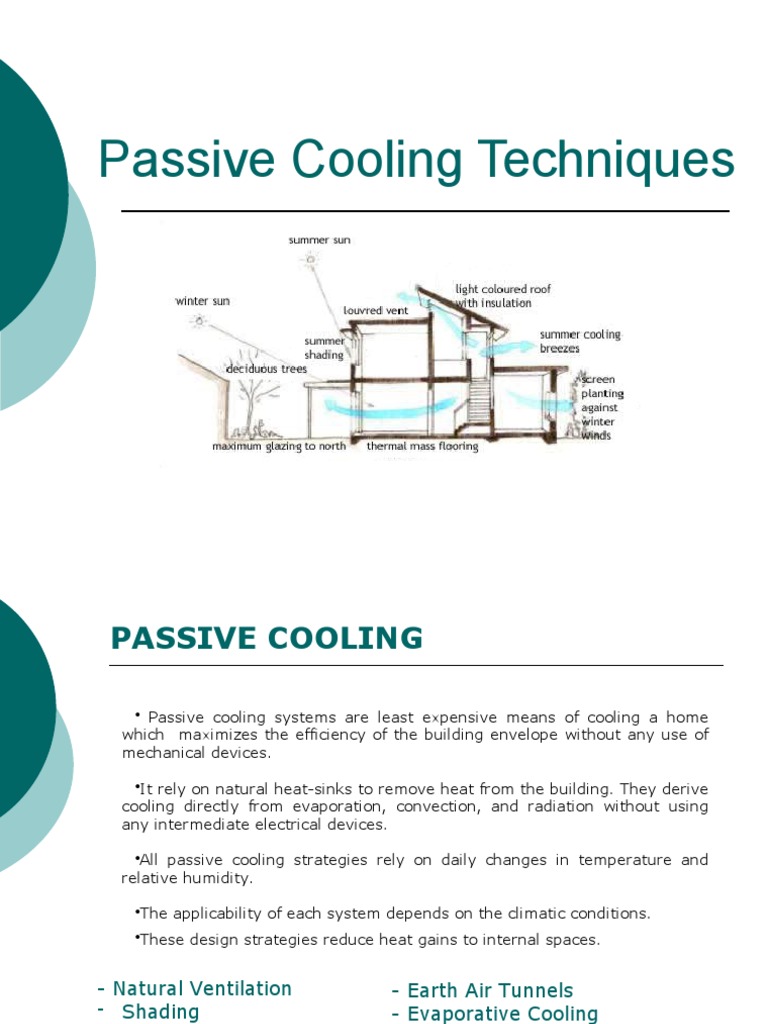PassiveCoolingTechniques 220917 PDF Atmosphere Of Earth Air Conditioning