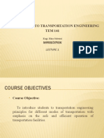 Introduction To Transportation Engineering TEM 141: Engr. Hina Saleemi Assistant Professor