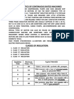 Characteristics of Continuous Rated Machines