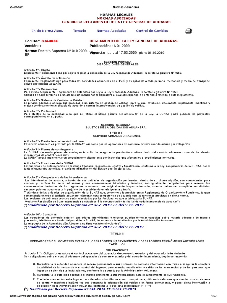 Normas Aduaneras PDF aduana El comercio internacional