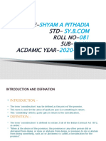 Name-Std - Roll No - Sub - Acdamic Year-: Shyam A Pithadia 081 B.Law 2020-2021