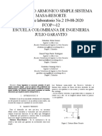 Lab 2 Fcop Movimiento Armonico Simple Sistema Masa Resorte