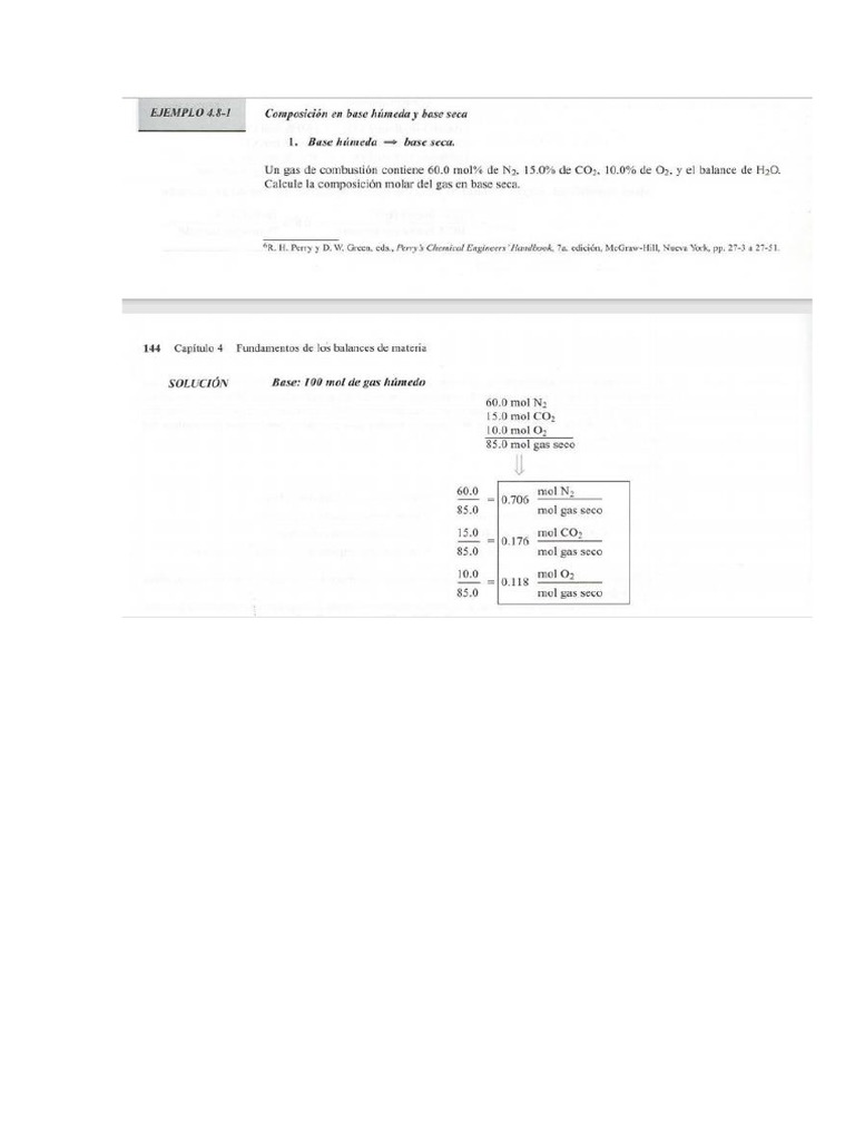 Composicion de Base Húmeda y Base Seca | PDF