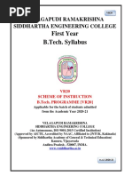 First Year B.Tech. Syllabus: Velagapudi Ramakrishna Siddhartha Engineering College