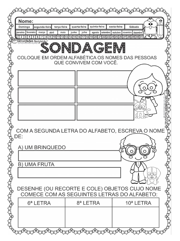 Sondagem 2 Ano Atividades Suzano | PDF